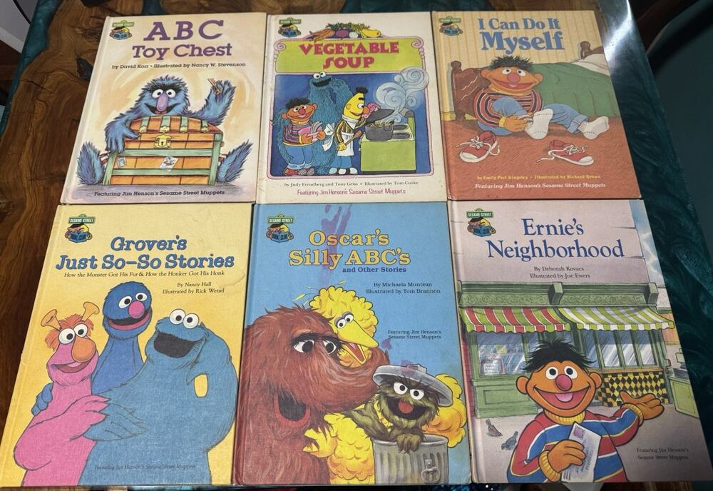 The Sesame Street Book Club x 6 Vintage Hardcover Children's Picture Bundle Lot